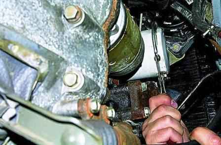 Cambio de aceite y filtro de aceite del motor del coche Gazelle