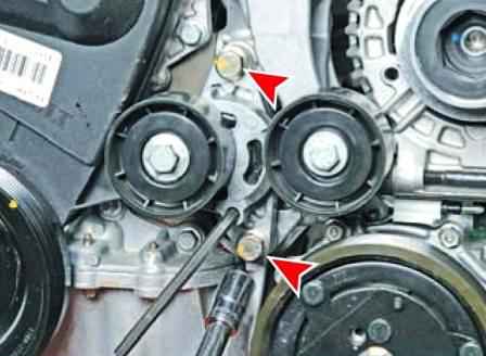 Проверка и замена ремня привода вспомогательных агрегатов двигатель К7М