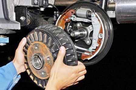 Replacing the rear wheel bearing of the Lada Largus car