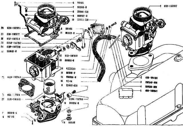 K-131 carburetor disassembly and assembly
