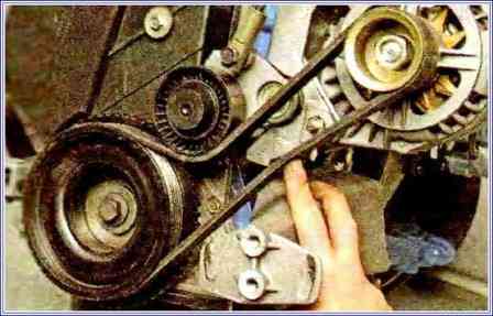 Проверка состояния и замена ремня привода генератора двигателя ВАЗ-21114