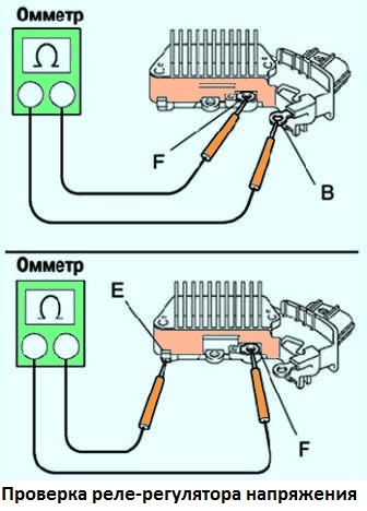 Проверка реле регулятора 2110