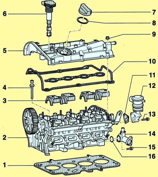 порядок снятия головки цилиндров бензиновый двигатель 1,8 и 2,0л