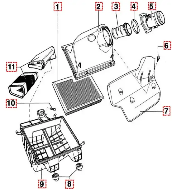 Воздушный фильтр двигателя 1.6 л ALZ 