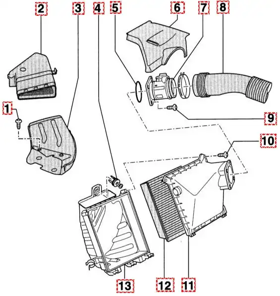 Воздушный фильтр двигателя 2.0 л AWA 