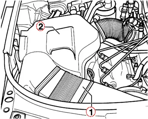 Замена воздушного фильтра на дизельном двигателе 2.5л.
