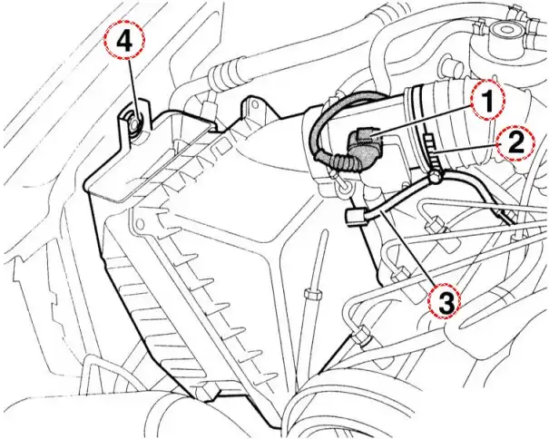 Замена воздушного фильтра на дизельном двигателе 2.5л.