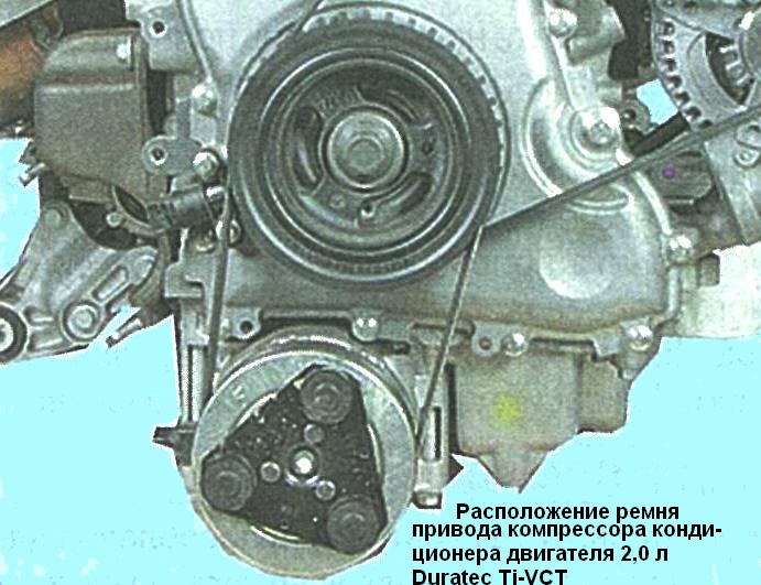 Замена ремня компрессора двигателя 2,0 л. Duratec Ti-VCT