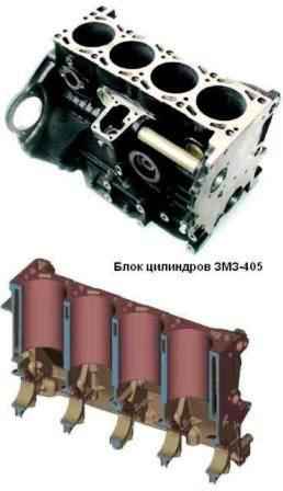 Repair of the cylinder block of the ZMZ-405 engine