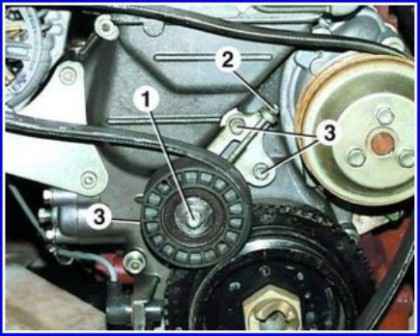 Removing and installing alternator belt ZMZ-406