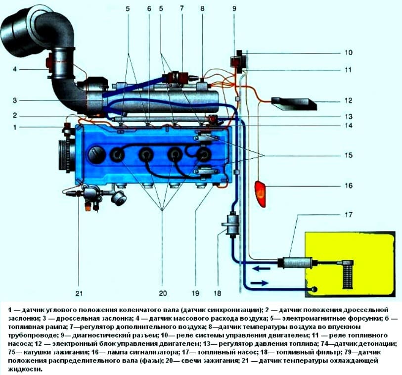 Sistema de gestión del motor ZMZ - 405, 406