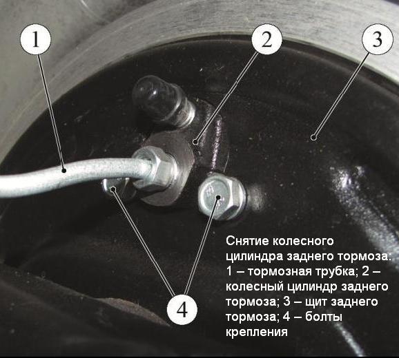 Замена рабочего цилиндра тормозов задних колес