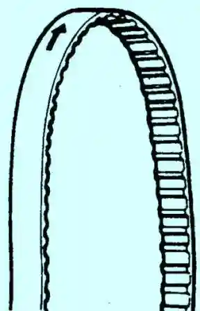 Установите зубчатый ремень на шкив коленчатого вала