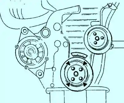 Установите направляющую пластину зубчатого ремня и шкив коленчатого вала