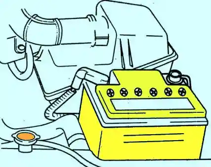 Подсоедините провод к отрицательной клемме аккумуляторной батареи