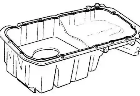 Нанесите непрерывный слой силиконового герметика на сопрягаемую поверхность масляного поддона