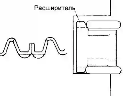 Проверьте, что расширитель маслосъемного кольца разделяет верхнюю и нижнюю части маслосъемного кольца и свободно проворачивается на поршне