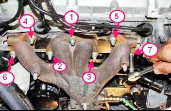 Replacing the K7M Lada Largus exhaust manifold gasket