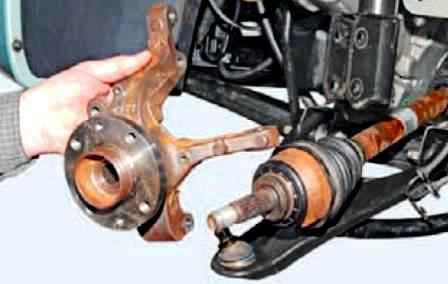 Replacing the front wheel bearing Lada Largus