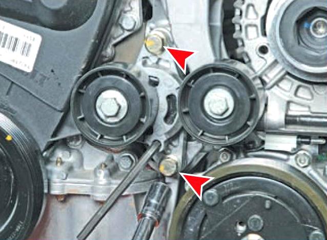 Проверка и замена ремня привода вспомогательных агрегатов двигатель К7М