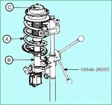 Зняття та ремонт амортостійки Кіа Магентіс Зняття та ремонт амортостійки Кіа Магентіс