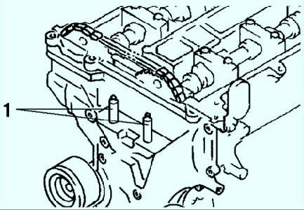 Резьбовая (сварочная) шпилька кронштейна опоры двигателя №3: 1 – шпилька 