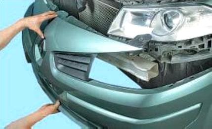 How to remove and install front bumper of Renault Megan 2