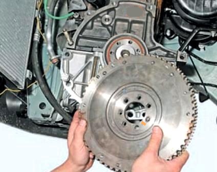 Removing and installing the Renault Logan engine flywheel