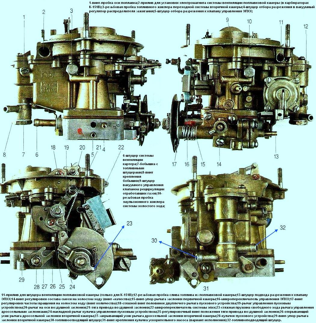 Схема карбюратора 151 в