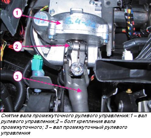 Снятие и установка валов рулевого управления автомобиля Лада Веста