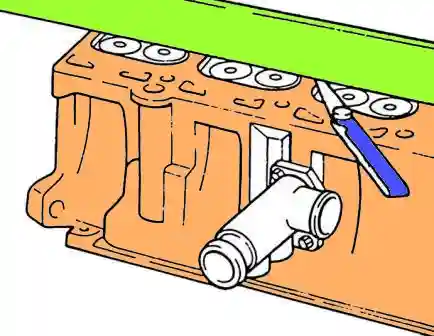 Проверка на неплосткостность головки блока цилиндров