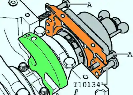 Вкручивание болтов для корректировки направления уплотнительного фланца 