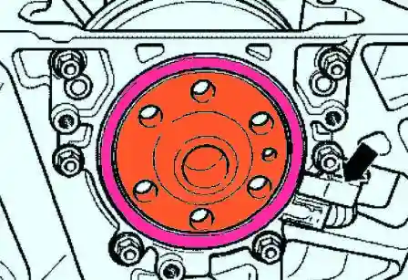 Снятие датчика числа оборотов вала двигателя 