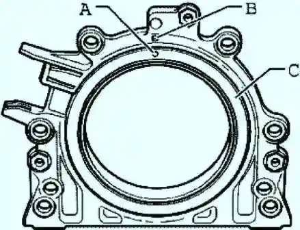 Фиксирующее отверстие и отметка на фланце 