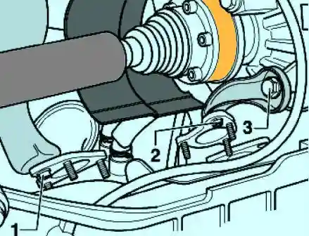 Болты крепления левой стойки выпускного коллектора