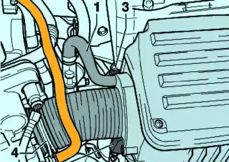 Корпус воздушного фильтра с воздушным шлангом