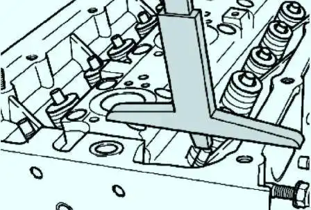 Измерение расстояния между концом стержня клапана и верхним краем головки блока цилиндров