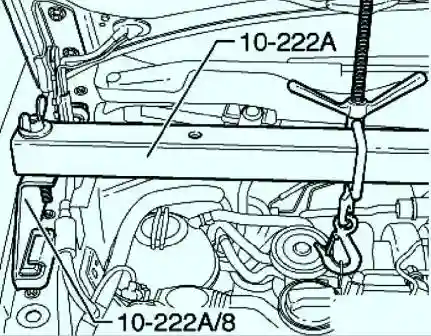 Консоль для вывешивания Снятие крышки распределительного механизма