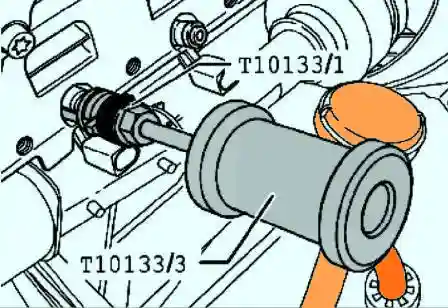 Установка оправки на съемник 