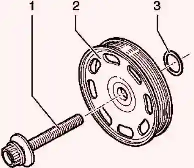 Крепежный болт и шестерня привода поликлинового ремня