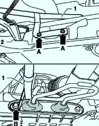 Крепление подрамника и выпускной трубы дополнительного отопителя 