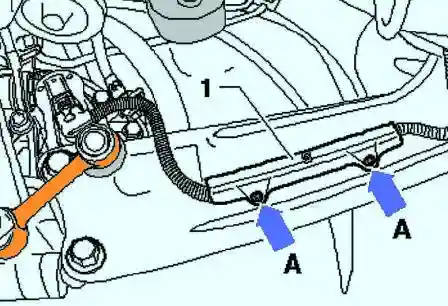 Крепление провода стояночного тормоза 