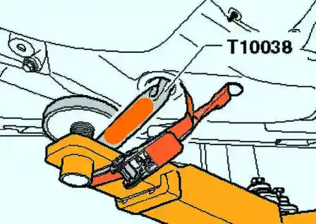 Закрепление автомобиля на подъемнике 