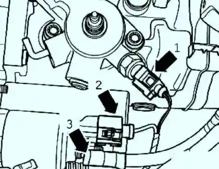 Разъемы переключателя фонарей заднего хода и стартера 