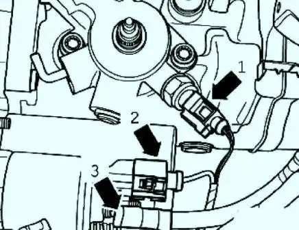 Разъемы переключателя фонарей заднего хода и стартера 