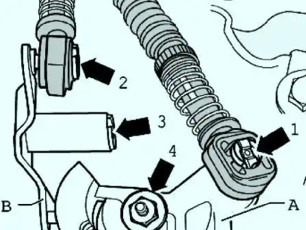 Крепление тросов сцепления и рычага переключения передач 