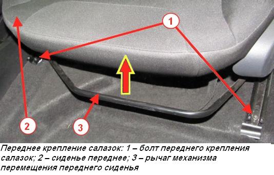 Снятие сидений и ремней безопасности автомобиля Лада Хрей