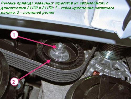 Ремень привода навесных агрегатов на автомобилях с двигателями 21129 и 21179